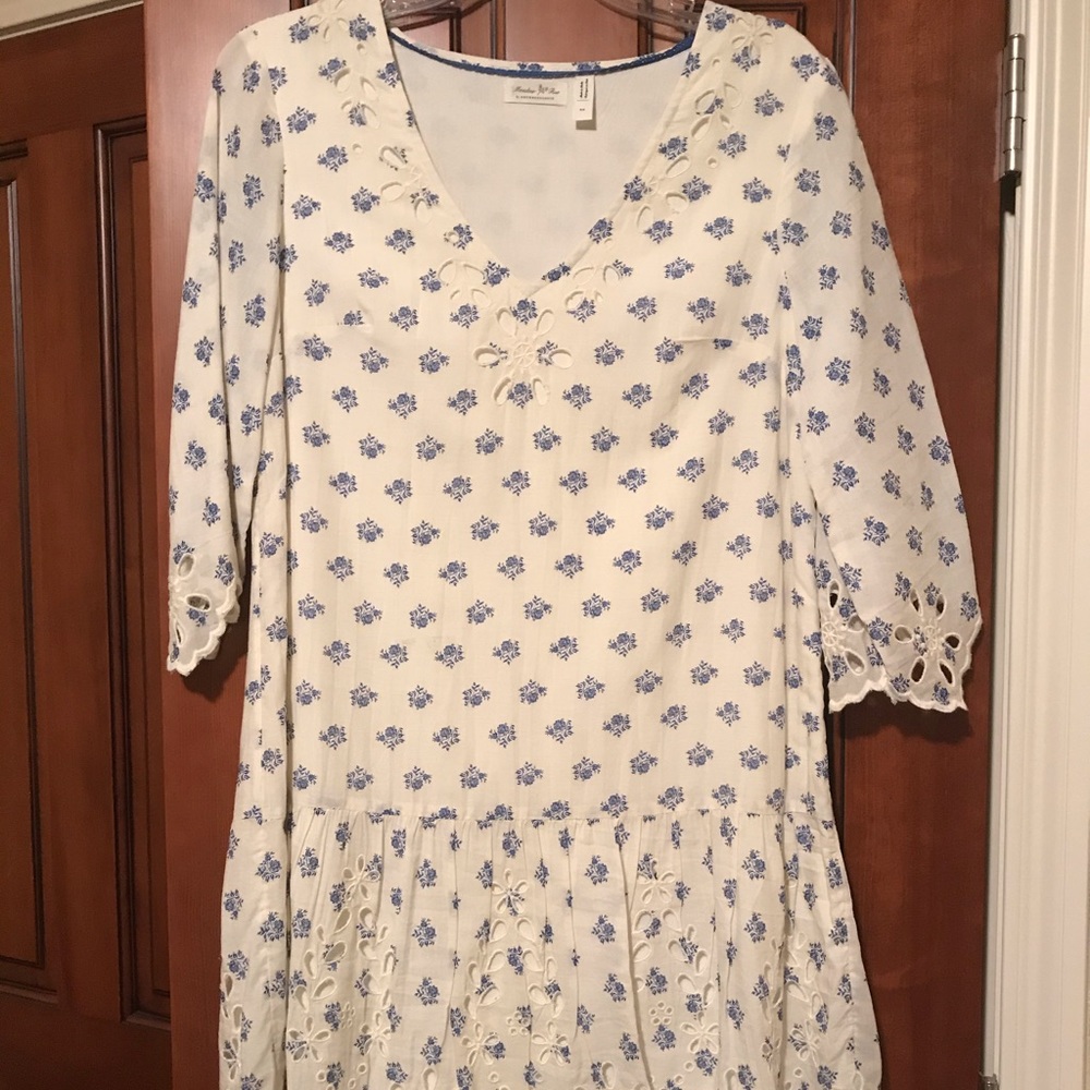 Meadow Rue by Anthropologie floral eyelet dress SM